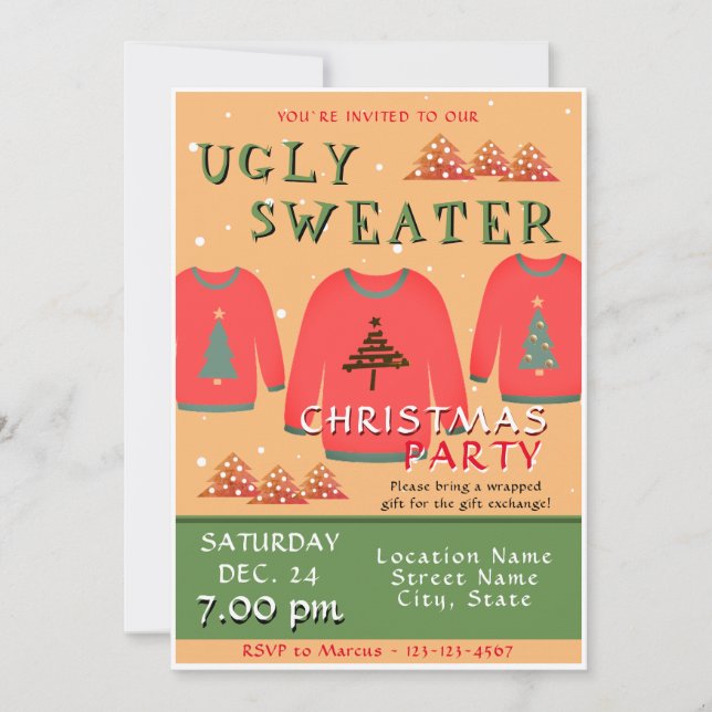 Invitation Fête de Noël moche (Devant)