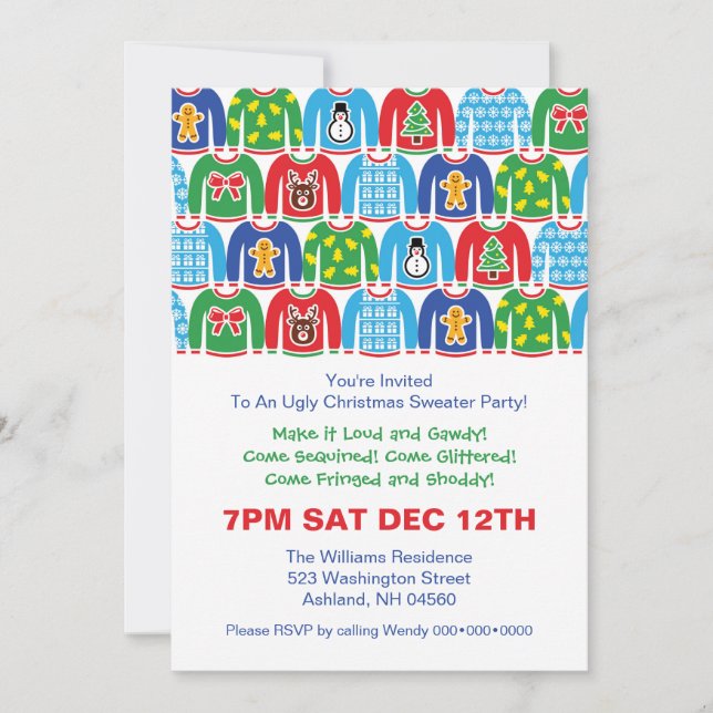 Invitation Fête de Noël moche Sweat Fête de Noël (Devant)