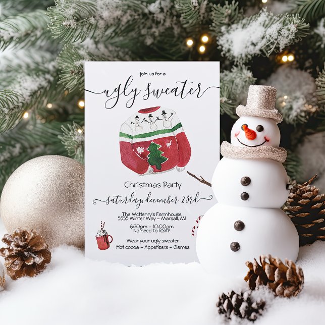 Invitation Fête de Noël moche Sweet (Créateur téléchargé)