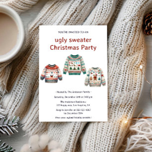 Invitation Fête de Noël moderne Cosy et moche