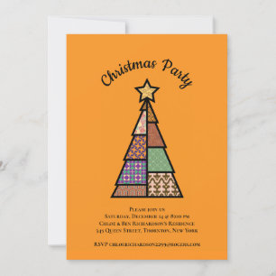Invitation Fête de Noël moderne du milieu du siècle