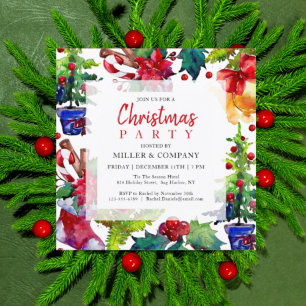 Invitation Fête de Noël Moderne Entreprise Noël