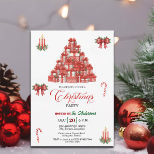 Invitation Fête de Noël Montagne de Cadeaux
