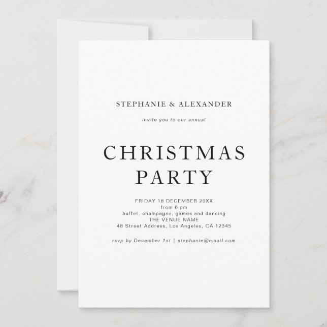 Invitation Fête de Noël noire (Devant)
