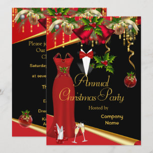 Invitation Fête de Noël officielle d'entreprise Rouge 2