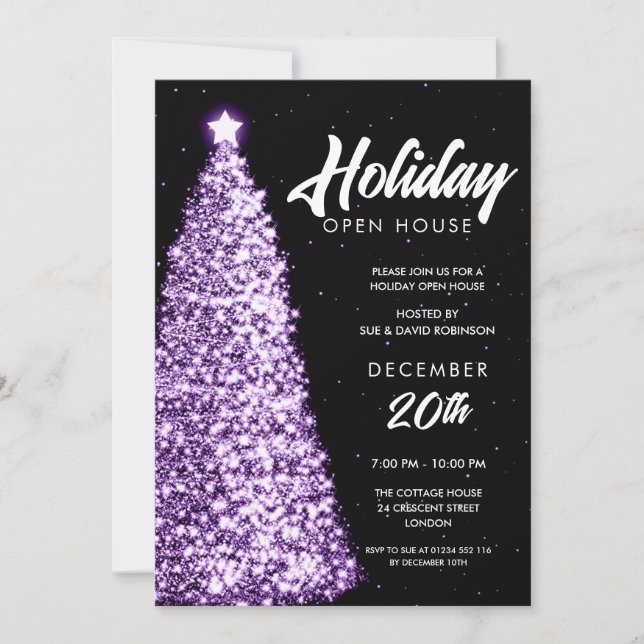 Invitation Fête de Noël Open House Party Purple (Devant)