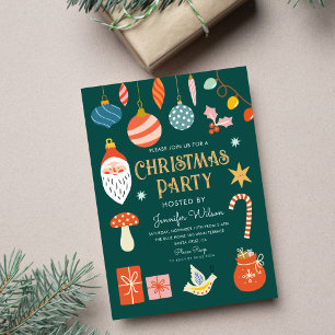 Invitation Fête de Noël Ornement & Lumières