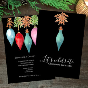 Invitation Fête de Noël Peinte à la main unique