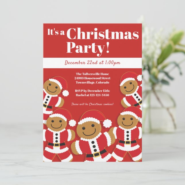 Invitation Fête de Noël Père Noël Gingpain (Debout devant)