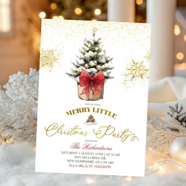 Invitation Fête de Noël Petite Fête Rouge d'Hiver (Créateur téléchargé)