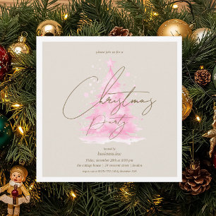 Invitation Fête de Noël Pink Entreprise