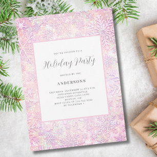 Invitation Fête de Noël Pink Snowflon