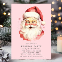 Fête de Noël Pink Vintage Retro Santa Claus
