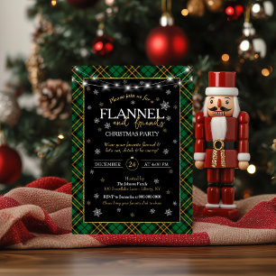 Invitation Fête de Noël Plaid Flannel et Amis