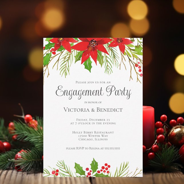 Invitation Fête de Noël Poinsettia (Créateur téléchargé)