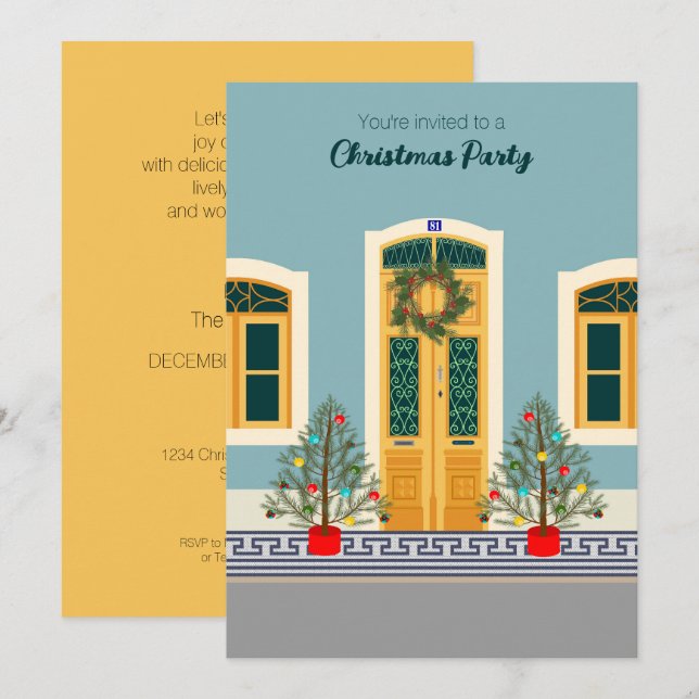 Invitation Fête de Noël portugais (Devant / Derrière)