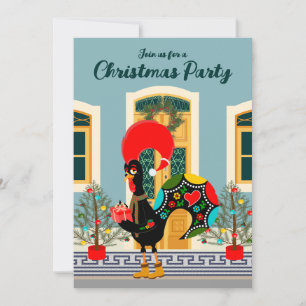 Invitation Fête de Noël Portugaise à la Maison avec Coq