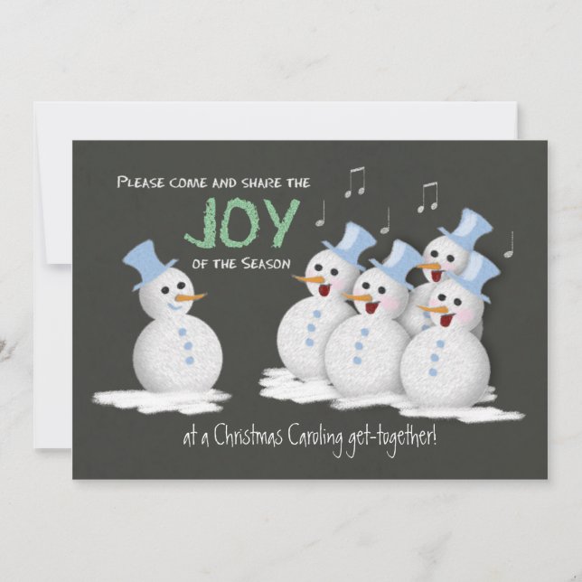 Invitation Fête de Noël pour chanter la joie des Snowmen (Devant)