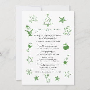 Invitation Fête de Noël Progressive Doodles Festive