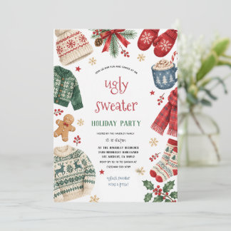 Invitation Fête de Noël Pull de Noël Cosy Ugly Sweater Co