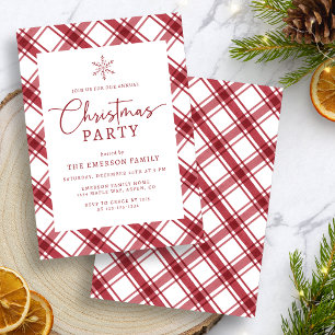Invitation Fête de Noël Rouge et Blanc
