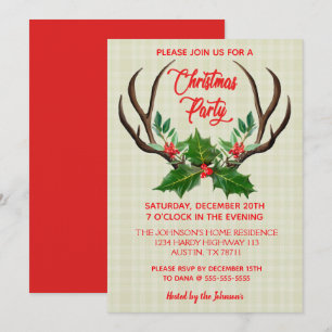 Invitation Fête de Noël Russe Antlers