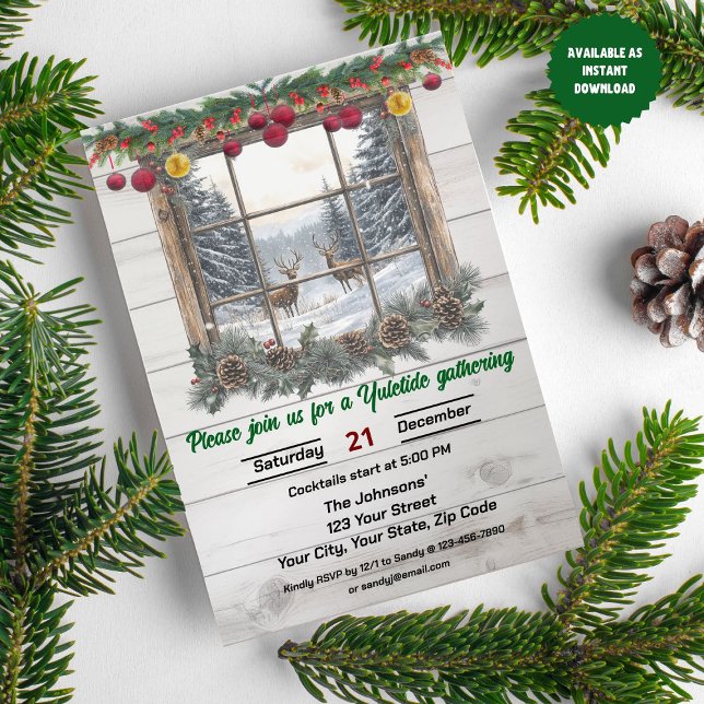 Invitation Fête de Noël rustique (Créateur téléchargé)