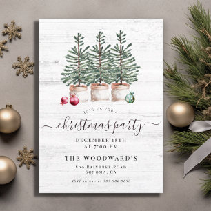 Invitation Fête de Noël rustique