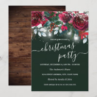 Fête de Noël Rustique Rouge Vert Floral Étincelle