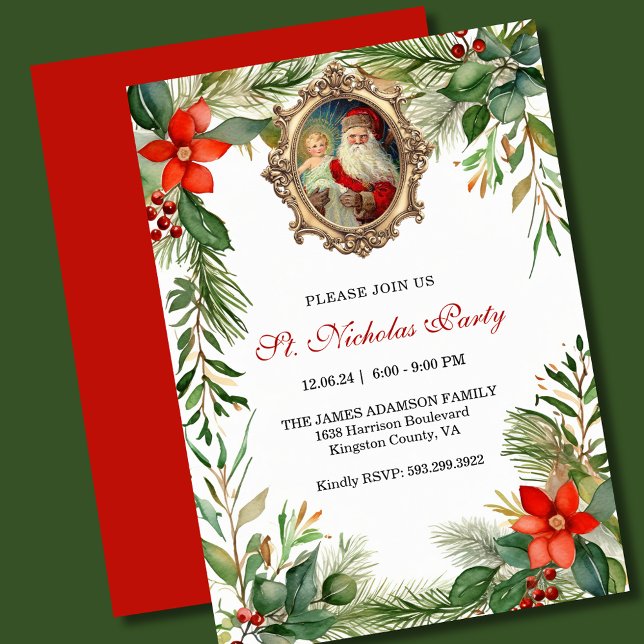 Invitation Fête de Noël Saint Nicolas Fête (Créateur téléchargé)