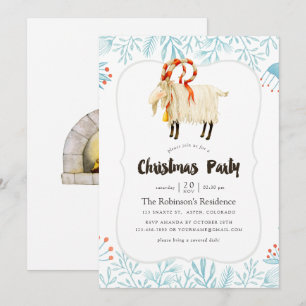 Invitation Fête de Noël scandinave à l'aquarelle