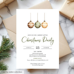 Invitation Fête de Noël scandinave en ivoire de sauge neutre