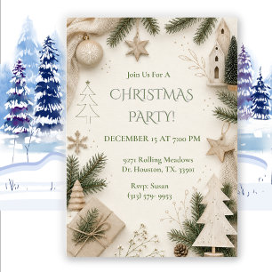 Invitation Fête de Noël scandinave minimaliste