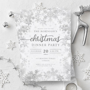 Invitation Fête de Noël Silver Winter Wonderland