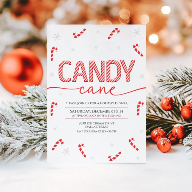Invitation Fête de Noël sucres de canne (Créateur téléchargé)