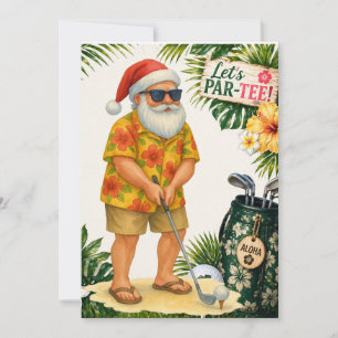 Invitation Fête de Noël sur le thème du golf à Hawaï