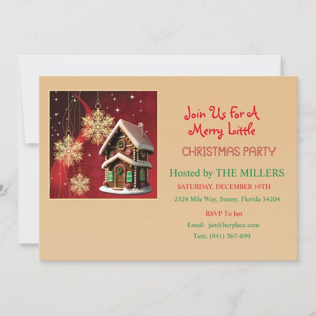 Invitation Fête de Noël "Sweet Holiday Home" (Devant)