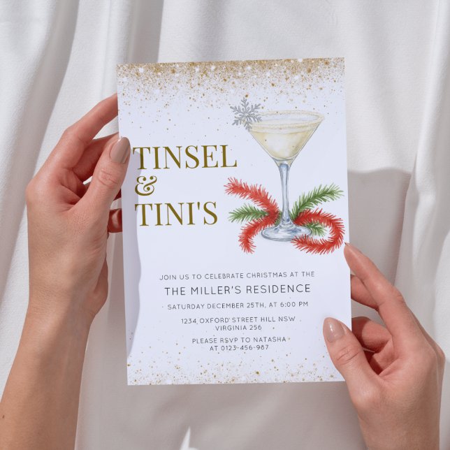 Invitation Fête de Noël Tinsel et Tinis (Créateur téléchargé)