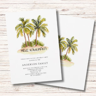 Invitation Fête de Noël Tropical Hawaiian Mele Kalikimaka