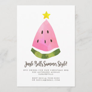 Invitation Fête de Noël tropical Noël BBQ Watermelon