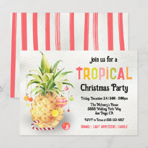 Invitation Fête de Noël Tropical Pinapple