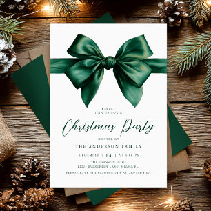 Invitation Fête de Noël verte à l'aquarelle