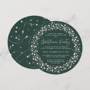 Invitation Fête de Noël verte ronde