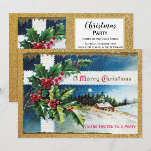 Invitation Fête de Noël Vintage