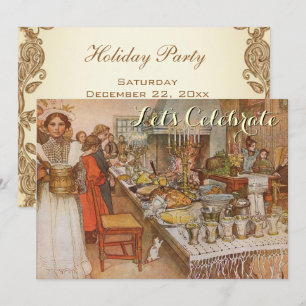 Invitation Fête de Noël Vintage Carl Larsson