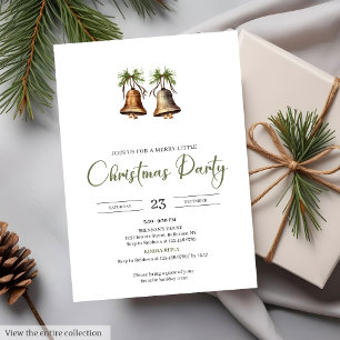 Invitation Fête de Noël Vintage Cozy Minimaliste Rouge Vert 