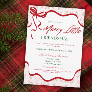 Invitation Fête de Noël Whimsical Merry Little Friendsmas