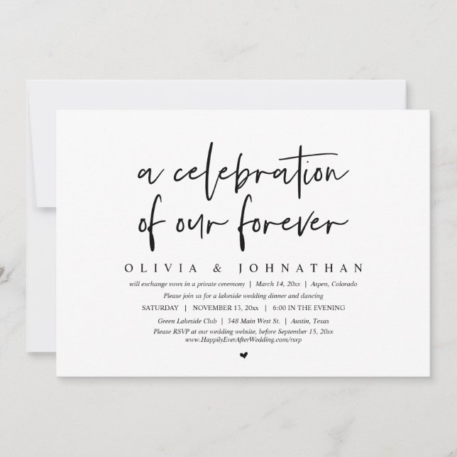 Invitation Fête de notre Évangile, Mariage et perpétuel (Devant)