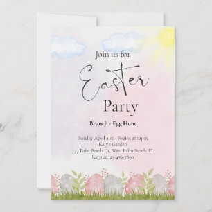 Invitation Fête de Pâques couleur aquarelle