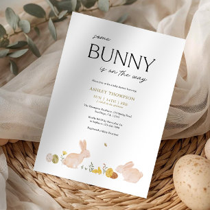 Invitation Fête de Pâques de printemps pour bébé Somebunny